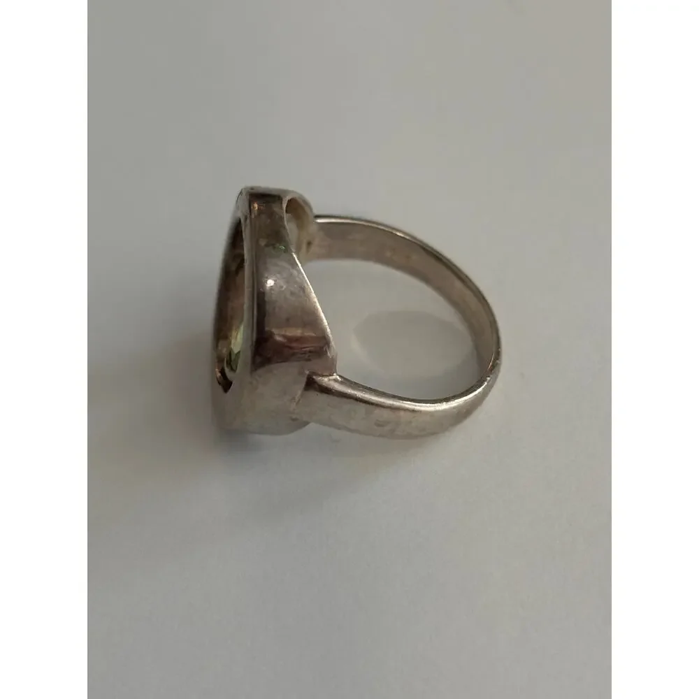 Sterling Silver Peridot Ring Size 7